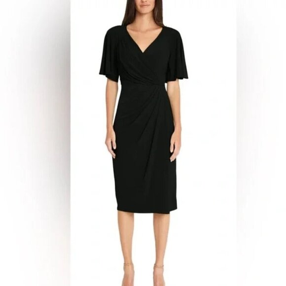 Maggy London Dresses & Skirts - GIGI BLACK WRAP DRESS BY MAGGY LONDON
